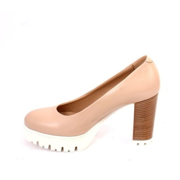 Luca Grossi 3901z Beige Leather Platform Heel Shoes Pumps - Picture 6 of 8